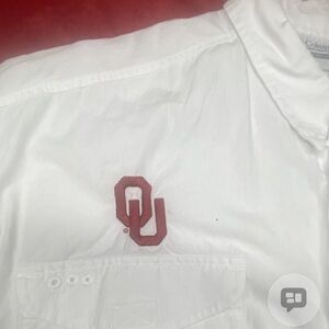 Columbia Men's White Shirt with Red Embroidery